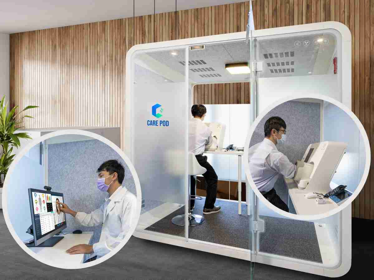 达擎于医疗科技展中展出＂远距诊疗舱＂，，以因应医疗数字化及社会高龄化趋势下、、、、复诊及慢性病患等族群对于远距看诊需求逐渐升高所推出的创新整合方案。。多功能合一、、高隐私性的远距诊疗舱可根据病患端与医师端的不同需求，，，提供弹性化及客制化功能，，节省医生和病患的精力及时间